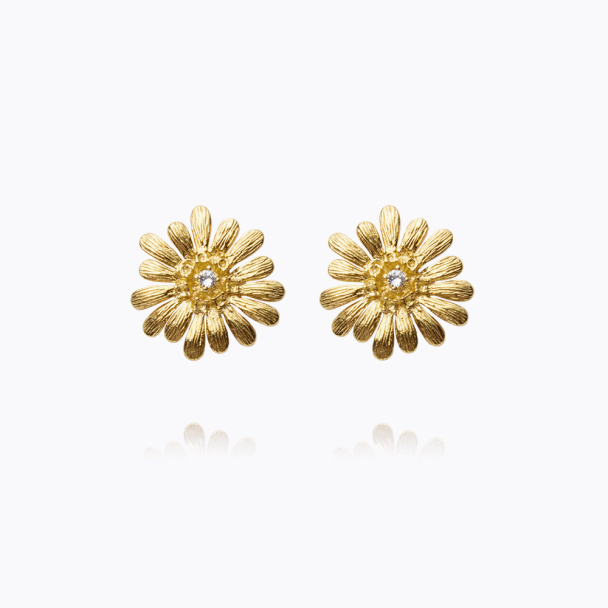 Daisy Earrings Gold/Crystal