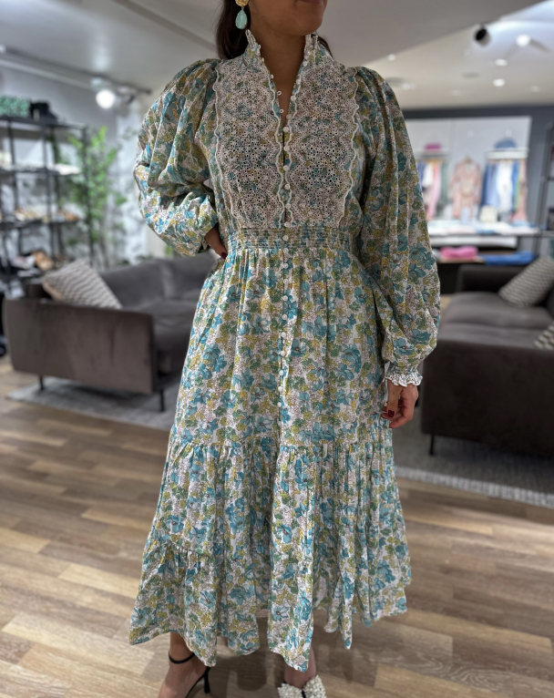 Cotton Slub Midi Dress - Anemone Fields  - Image 1