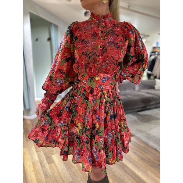 Cotton Slub Mini Dress – Pink Blooming 