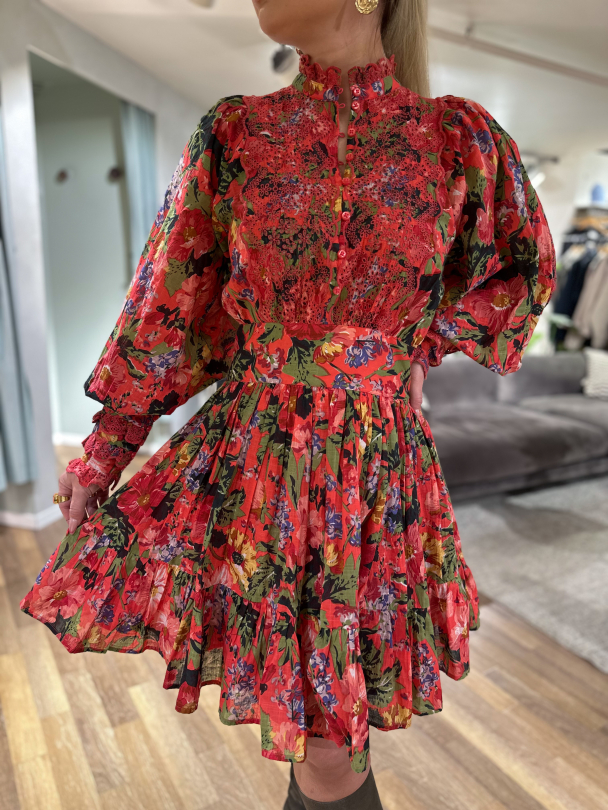 Cotton Slub Mini Dress – Pink Blooming  - Image 1