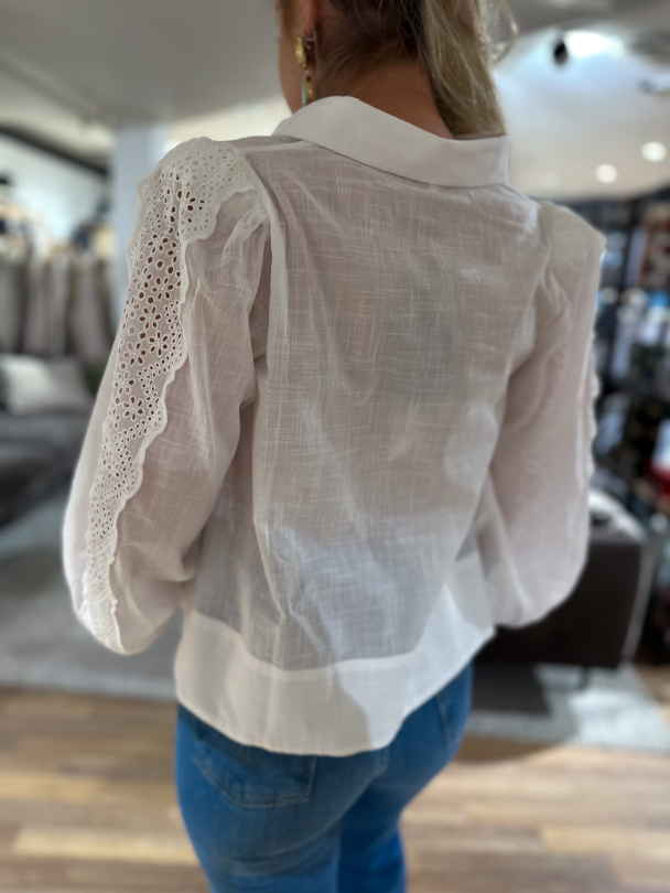 Cotton Slub Shirt - White  - Image 2