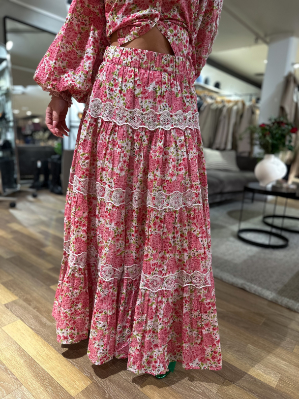 Cotton Slub Maxi Skirt - Summer Fields  - Image 1