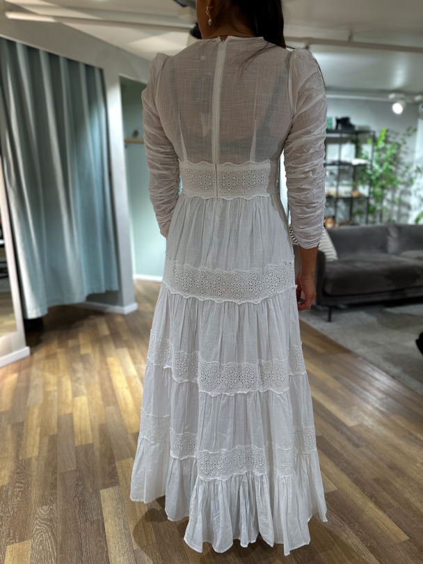 Cotton Slub Maxi Dress - White  - Image 2