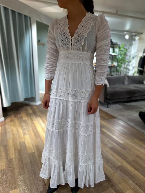 Cotton Slub Maxi Dress - White 