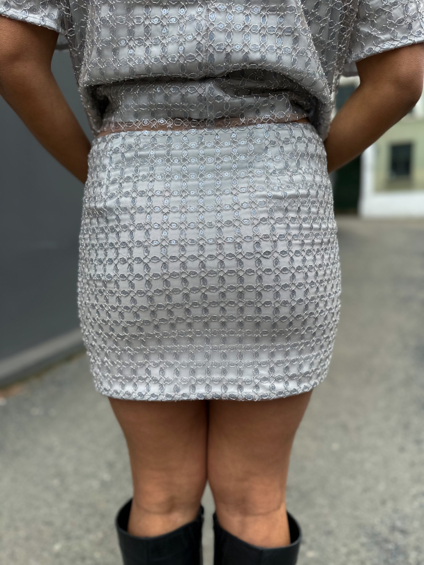 Beaded Mini Skirt - Doeskin  - Image 6