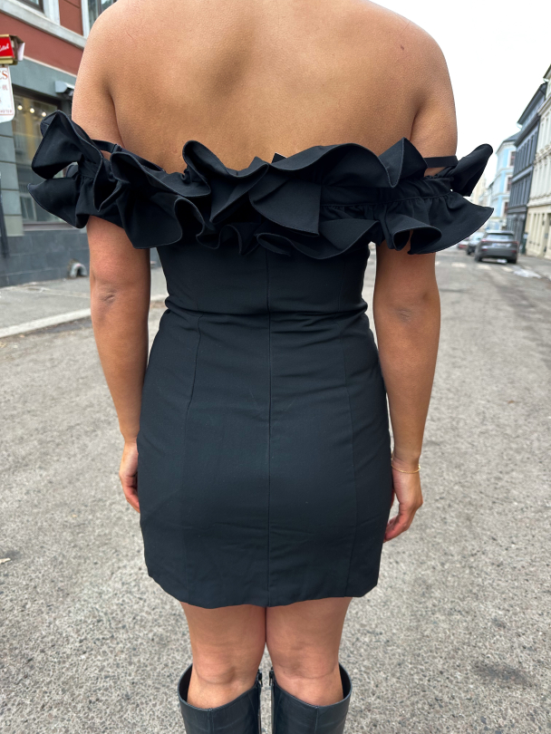 Mini Ruffle Dress - Black - Image 2