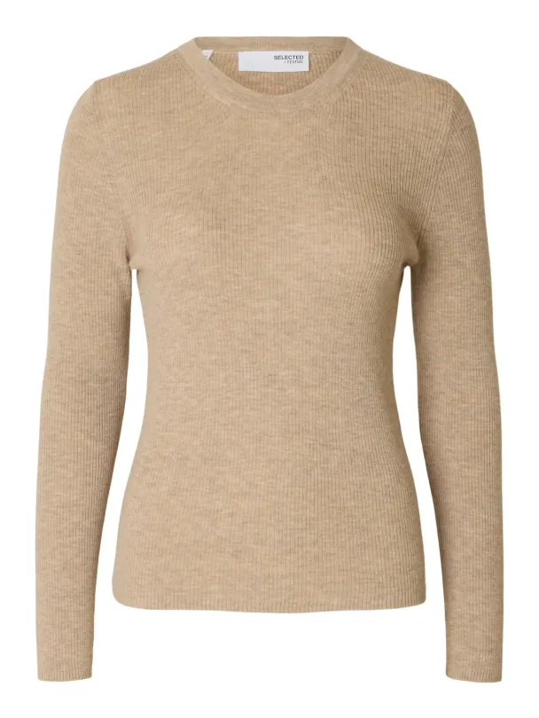 Ingrid Knit O-Neck - Island Fossil/Melange - Image 1