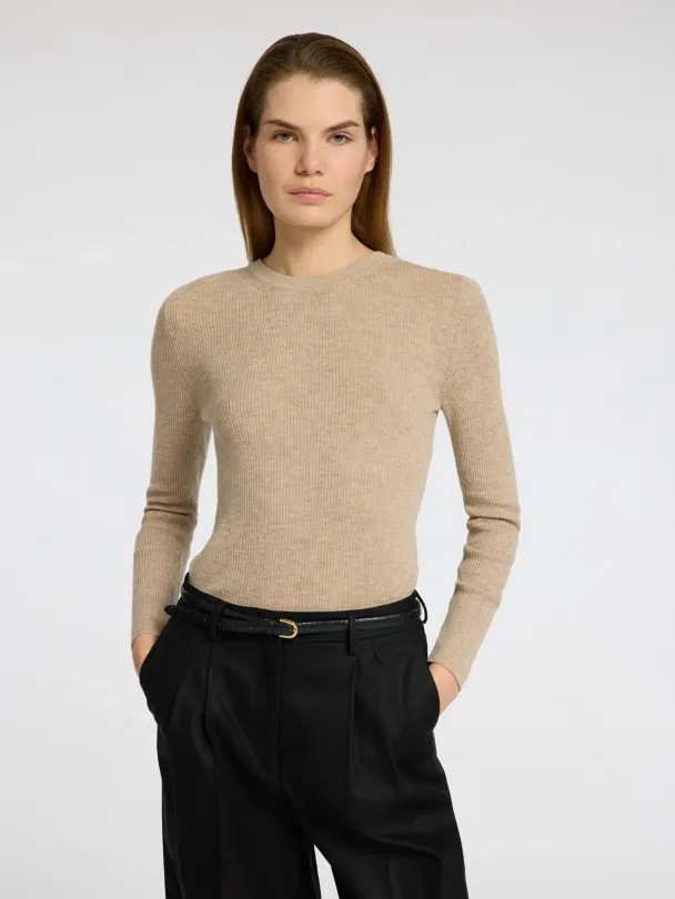 Ingrid Knit O-Neck - Island Fossil/Melange - Image 2