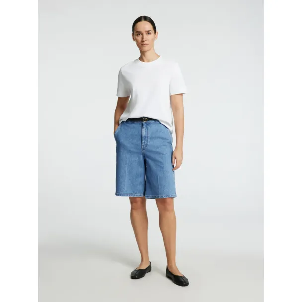 Evelyn Bermuda Denim Shorts - Medium Blue Denim - Image 2