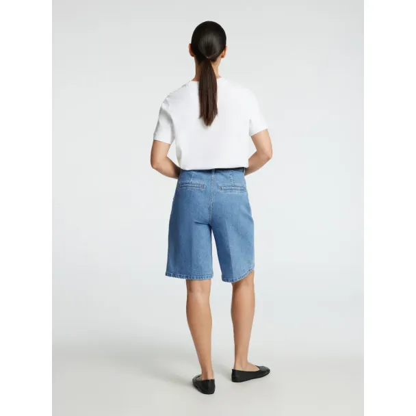 Evelyn Bermuda Denim Shorts - Medium Blue Denim - Image 3