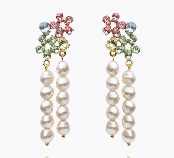 May Pearl Earrings - Gold/Pastel Combo