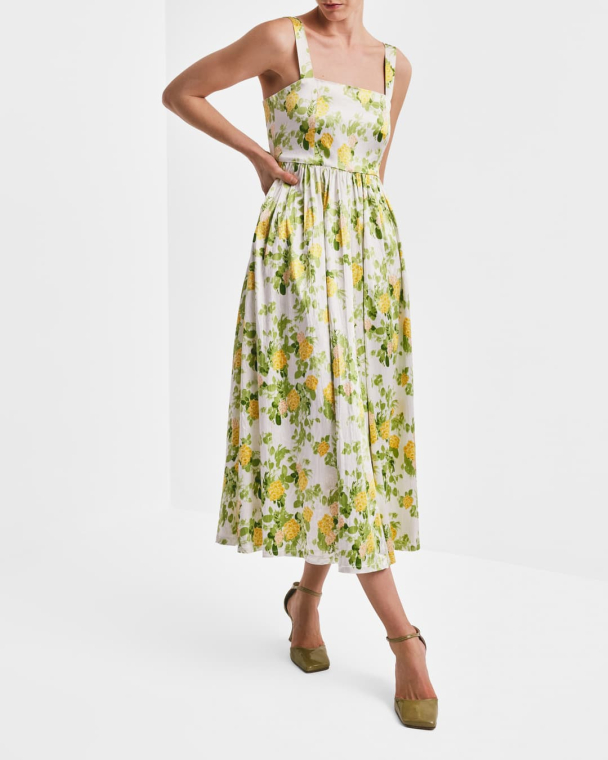 Taffeta Strap Dress - Green Sunlight 