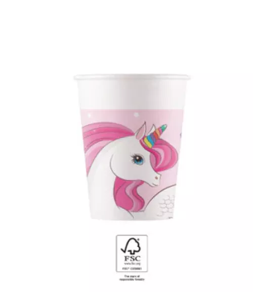 Drikkekrus i papp Unicorn Rainbow 8 stk