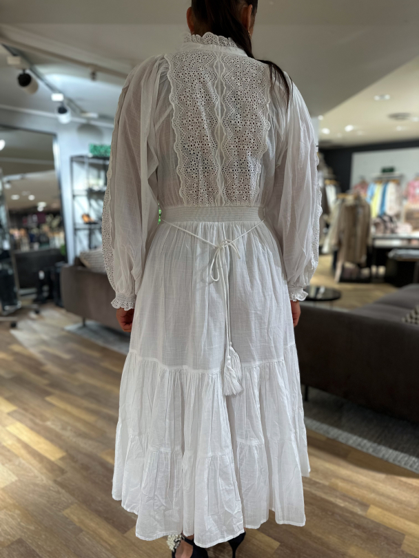 Cotton Slub Midi Dress - Perfect White  - Image 2