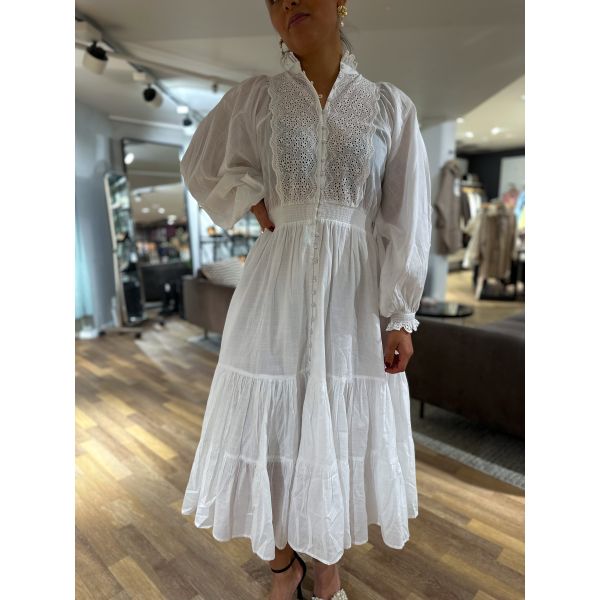 Cotton Slub Midi Dress - Perfect White 