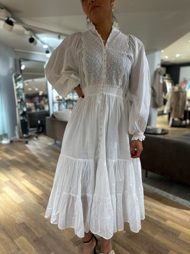 Cotton Slub Midi Dress - Perfect White  - Image 1