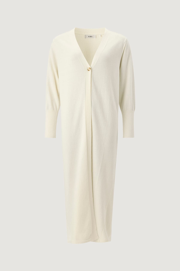 Cashmere Blend Long Cardigan - Off - Image 1