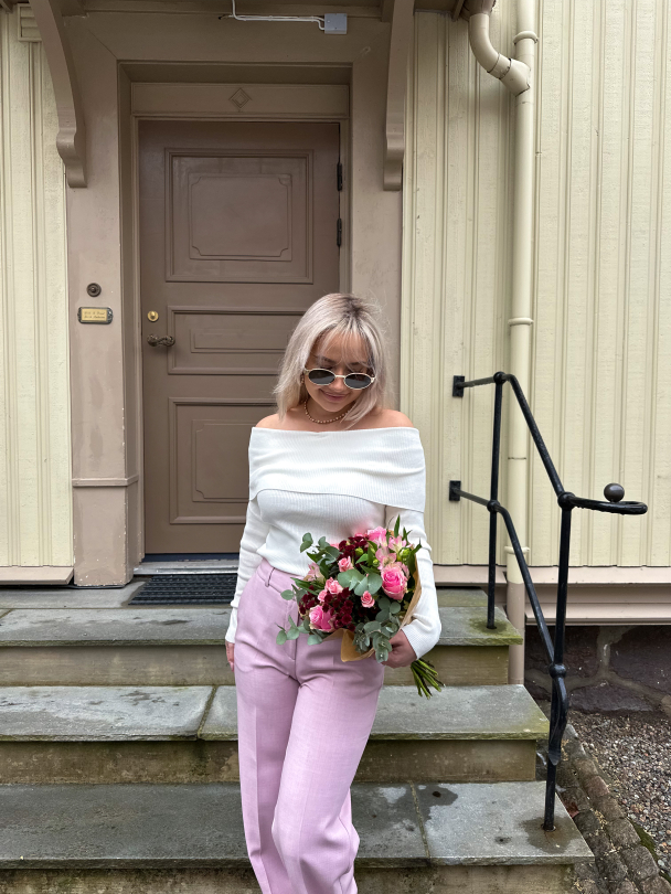 Rib OffShoulder Blouse - Off White - Image 4