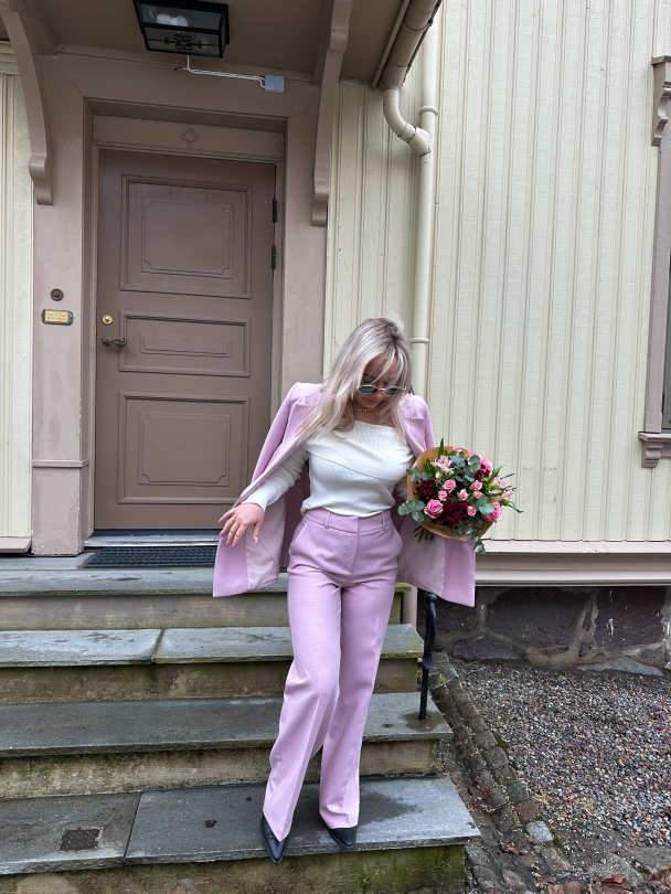 Rita Wide Pant - Bleached Mauve - Image 3