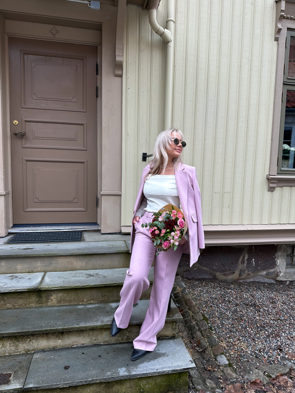 Rita Wide Pant - Bleached Mauve - Image 4