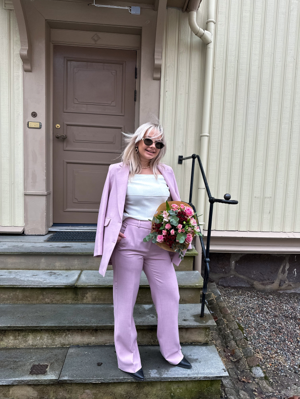 Rita Wide Pant - Bleached Mauve - Image 5