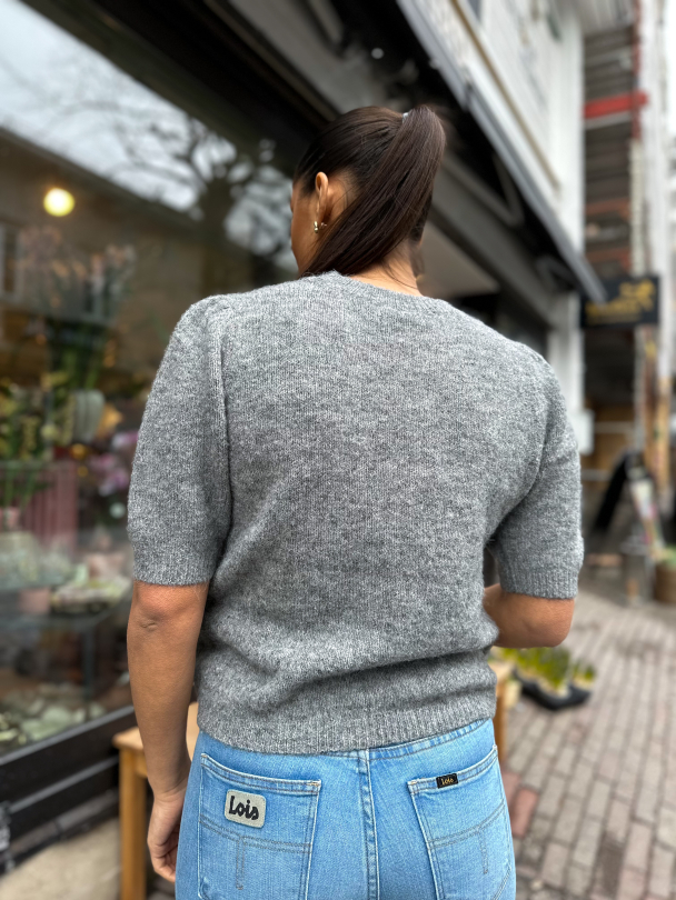 Anne Knit Pullover - Light Grey Melange - Image 4