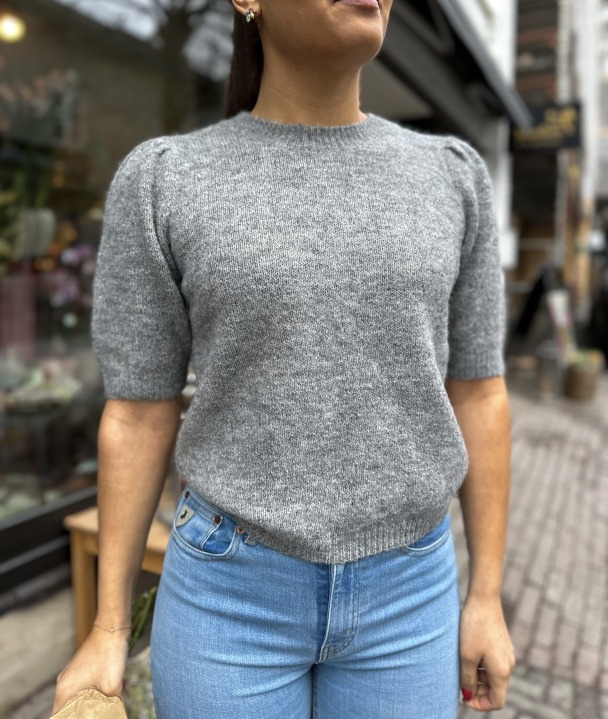Anne Knit Pullover - Light Grey Melange - Image 1