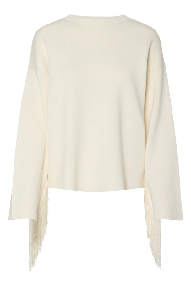 Fringa O-Neck Knit Pullover - Birch