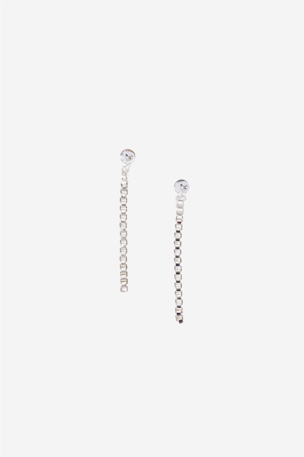 CHAIN EARRINGS SILVER - Image 1