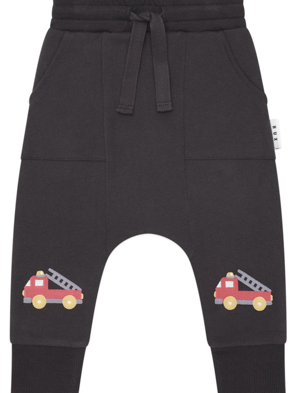 HUXBABY | Fire Truck Drop Crotch Pant - Soft Black - Image 3