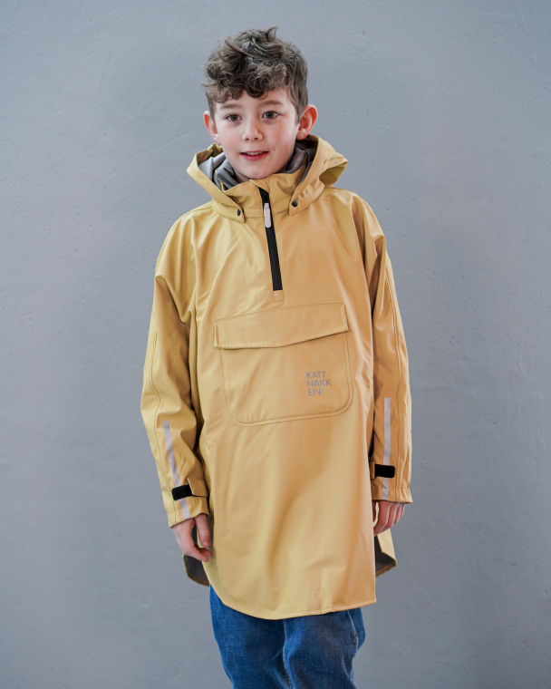 Kattnakken | Regnponcho Barn - Strå