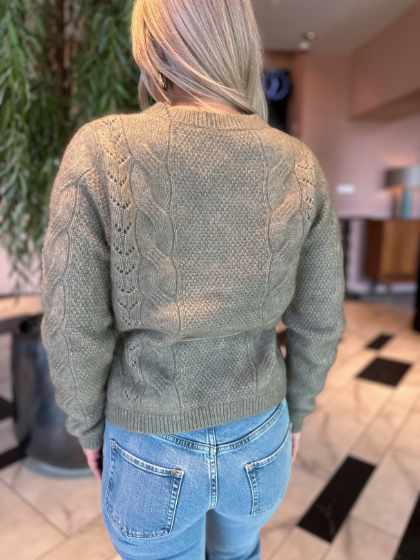 Vera Knit Belt Cardigan -  Vetiver  - Image 2