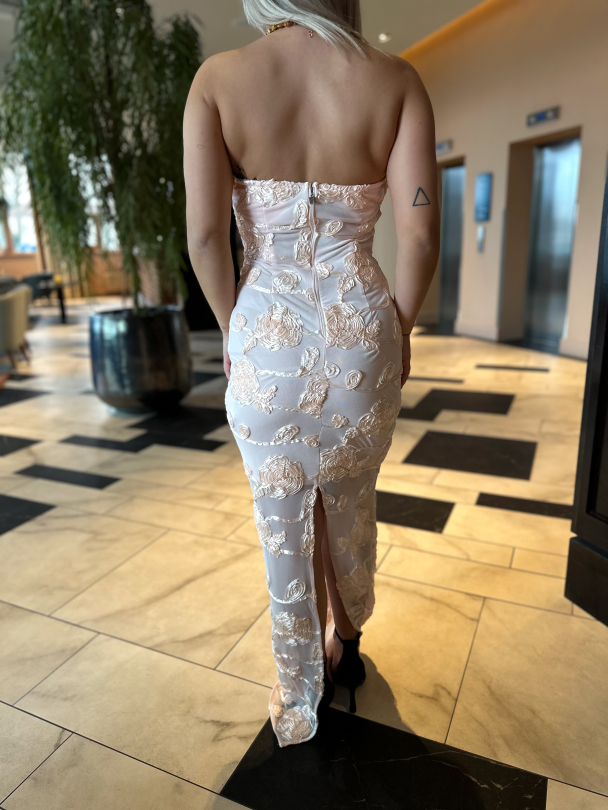 Flower Mesh Tube Dress - Angel Wing - Image 2
