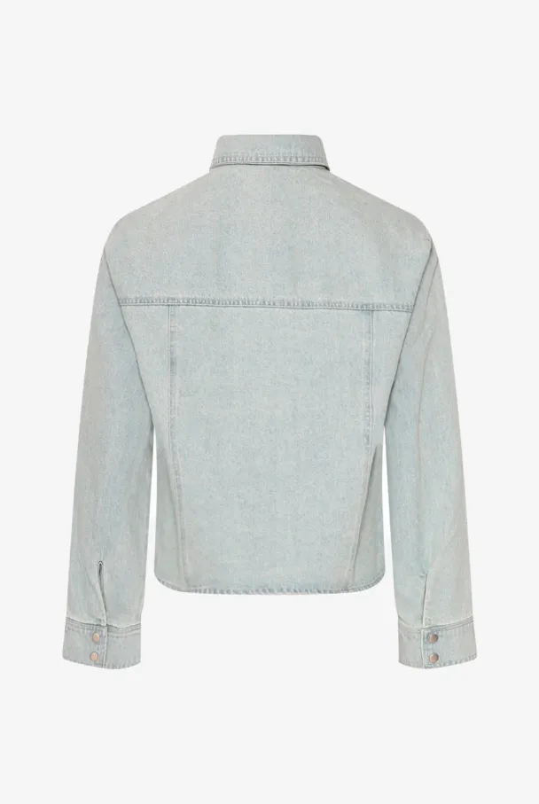 Krislynn Denim Fringe Shacket - Image 2