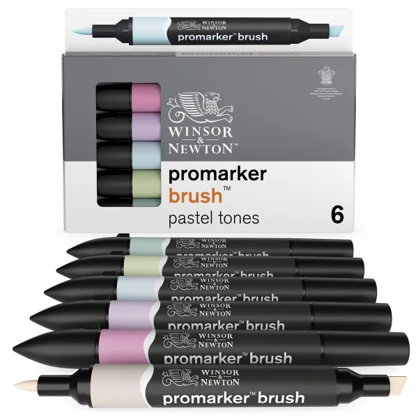 W&N Promarker Brush 6xPastel Set