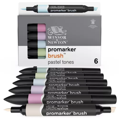  W&N Promarker Brush 6xPastel Set