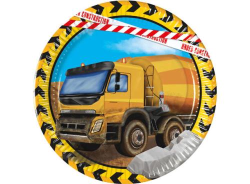 Papptallerken CONSTRUCTION 20 cm
