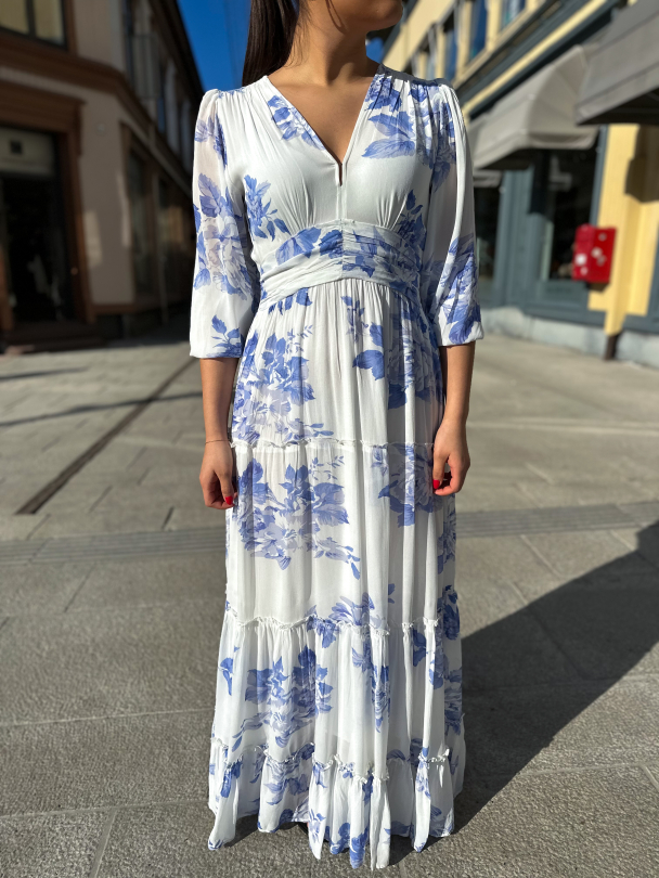 Noor Maxi Dress - Floral Blue  - Image 1