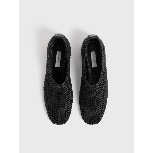 Woven Leather Ballerinas 