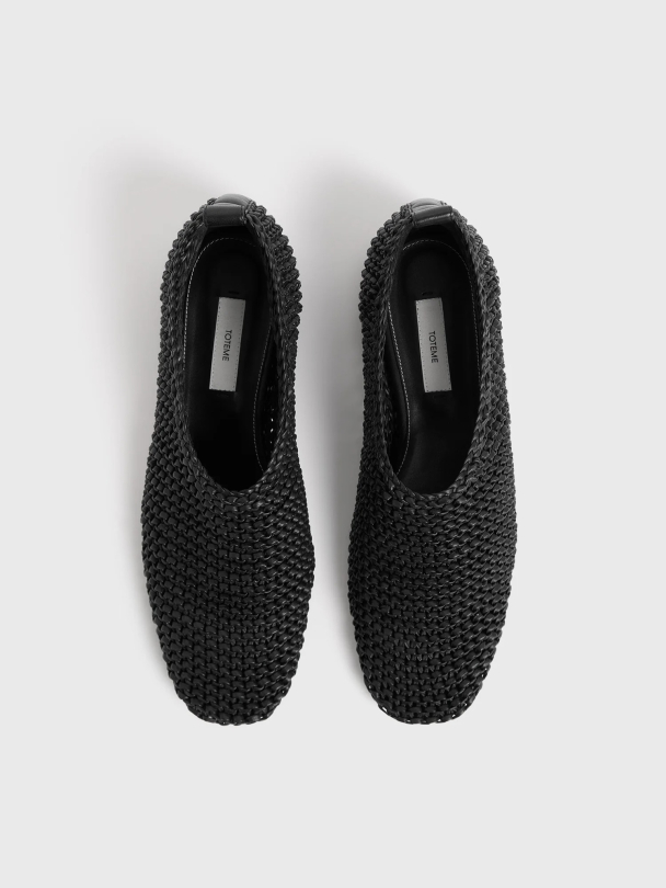 Woven Leather Ballerinas  - Image 1