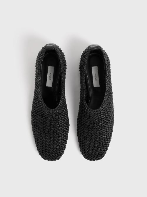 Woven Leather Ballerinas 