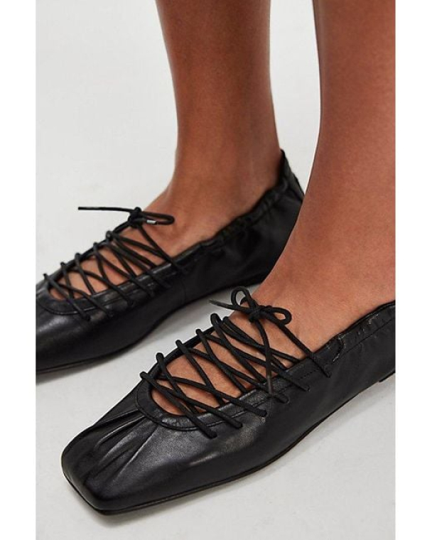 Aureline Black Leather Ballerina