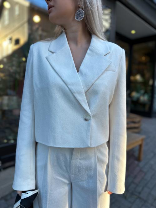 Athina Cropped Blazer - Off White 