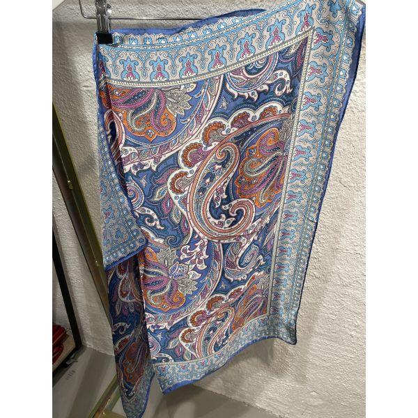 Bandana Silk/Viscose Mellomblå