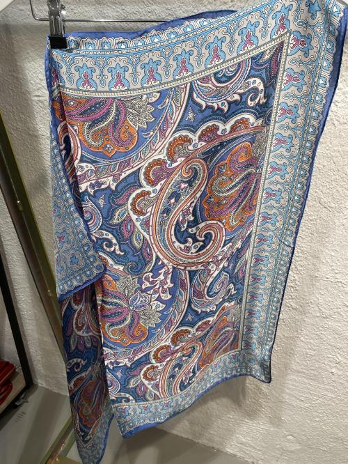 Bandana Silk/Viscose Mellomblå