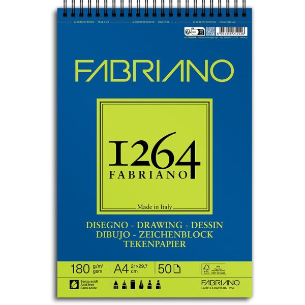 Fabriano 1264 Drawing – Spiral 180g A4 50ark