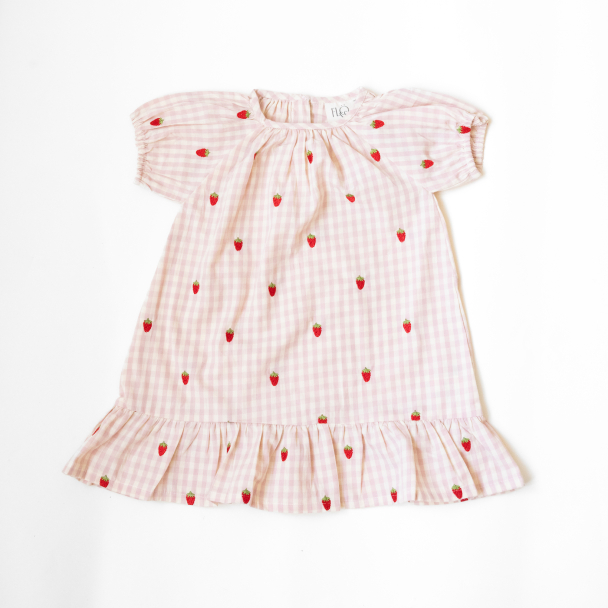 Dolly Dress - Pink Berry Gingham - Image 1