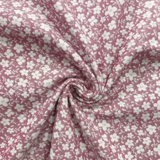 Jaquard med blomster- rød - Image 2