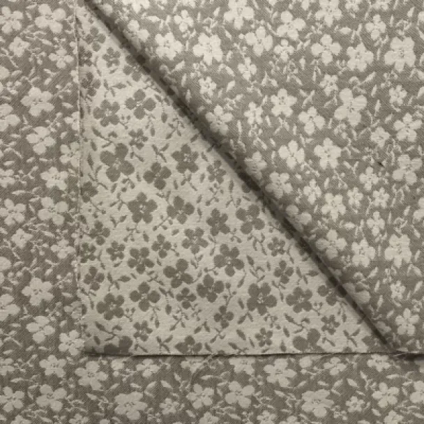 Jaquard med blomster- Sand