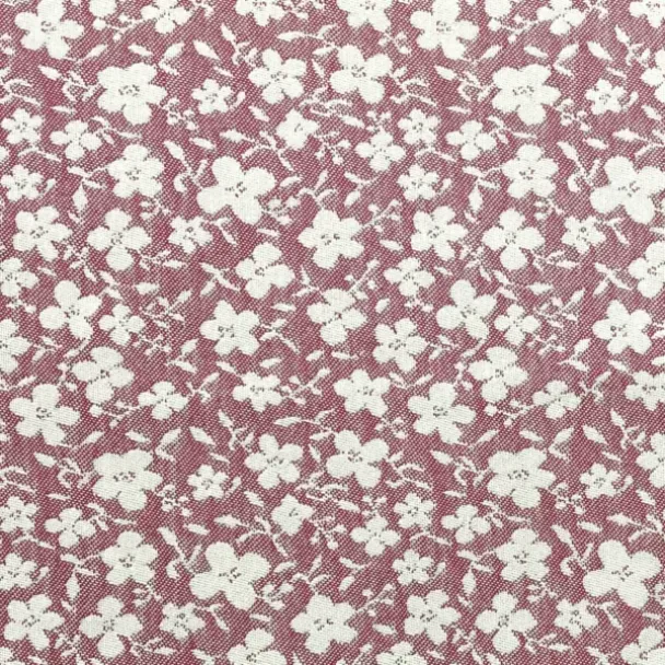 Jaquard med blomster- rød - Image 3